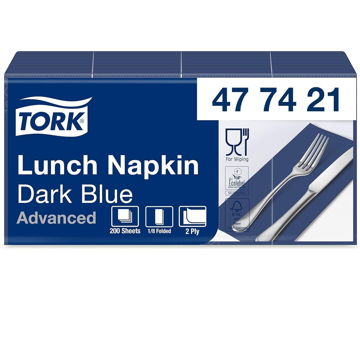 Tork Linstyle 509542 svarta cocktailservetter, 1/4-vikt, 1 lager, 23,8 x 23,8 cm, 1 x 100 servetter