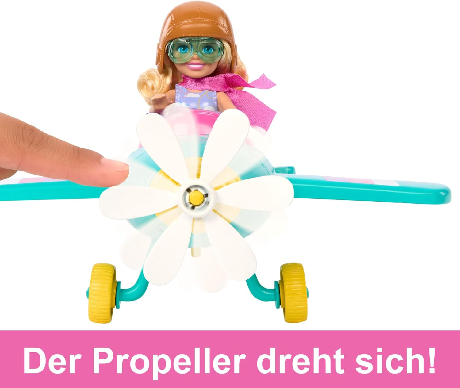 Barbie Chelsea Plane Doll And Playset - Pilotdocka, flygplan, handtag och berättelsetillbehör, hjul och propellrar med blomben, ålder 3+, HTK38 Naty Shop Dolls
