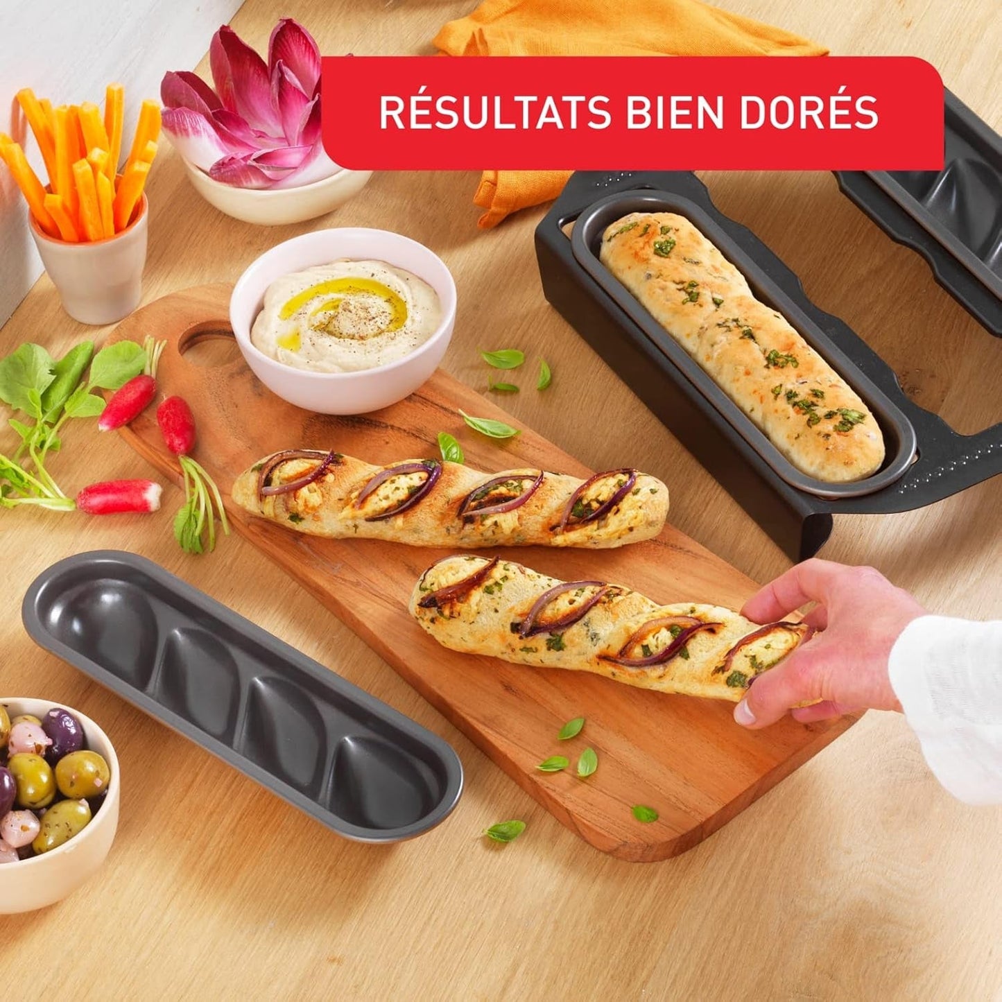 Tefal Creabake J3089304 3 Stück Brioche-Backform Antihaft-Beschichtung, Leicht Entnehmbar, Stapelbar, Einfache Austellung, Backform Formar och bakplåtar Naty Shop