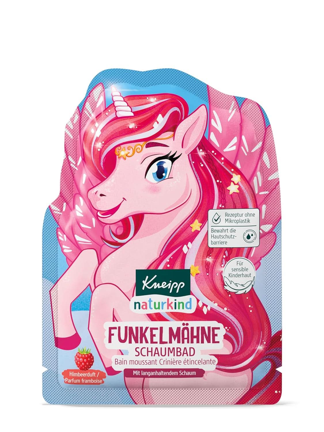 Kneipp Naturkind, enhörningsbadtillsats för barn med hallonsmak och närande jojobaolja, 40 ml dusch och bad Naty Shop