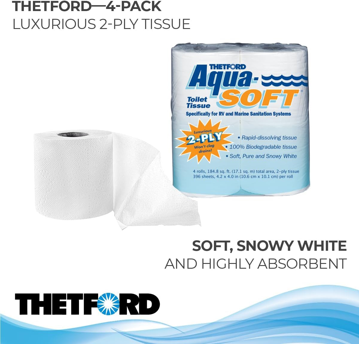 03300 Aqua-Soft toalettpapper, 2 lager, 4 rullar