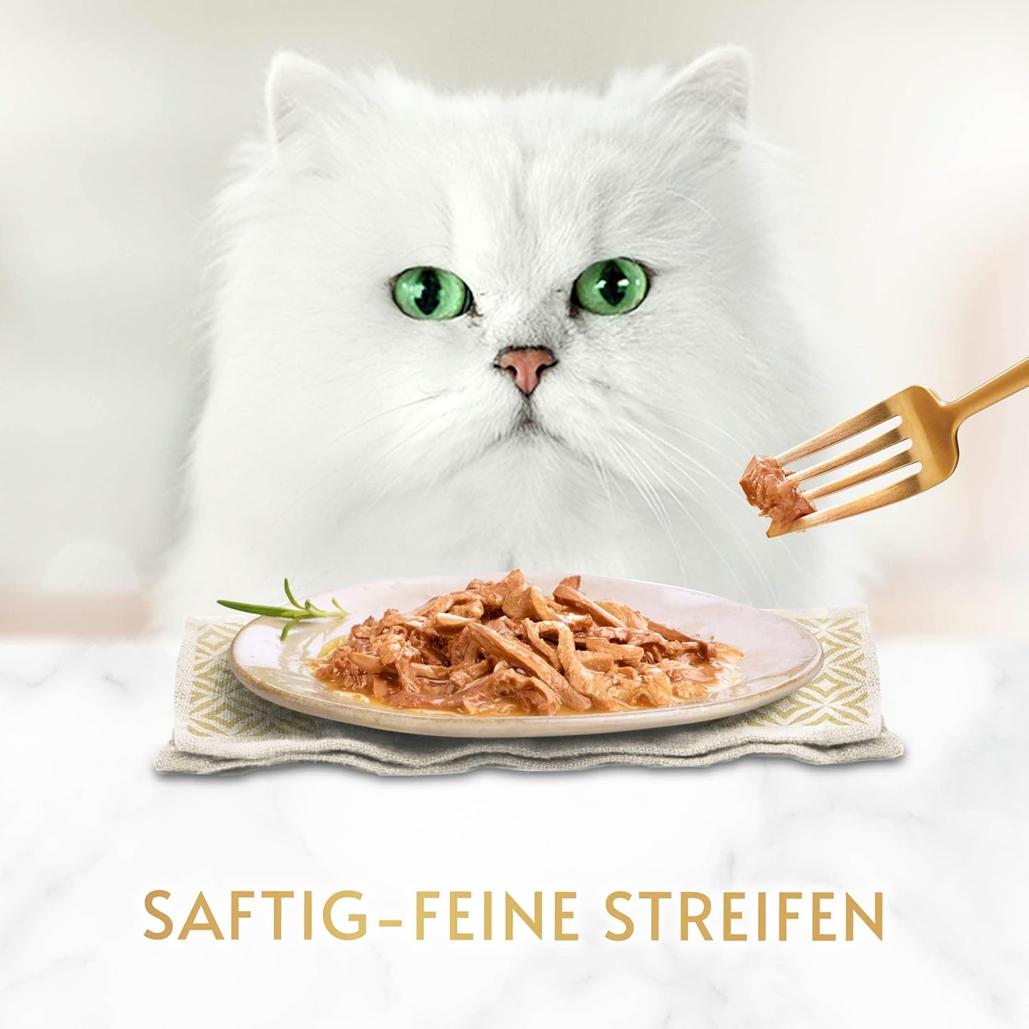 Gourmet suckulenta remsor i guld, våt kattmat med kyckling, förpackning om 12 (12 x 85 g)