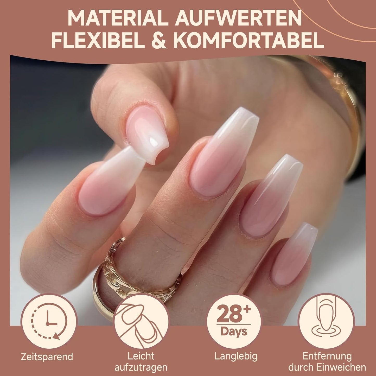 Ballerina Gel Nail Tips 216st 12 Storlekar Soft Gel Nail Tips Heltäckande Nail Extension Set Semi Matt DIY Home Art
