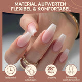 Ballerina Gel Nail Tips 216st 12 Storlekar Soft Gel Nail Tips Heltäckande Nail Extension Set Semi Matt DIY Home Art