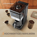 KRUPS Grind Aroma XL Espressobryggare, löstagbar konisk kvarn, Digital kontrollpanel, XL Kapacitet (1,5 L), Håll varm funktion, Glaskaraff, Svart/rostfritt stål, KM842810