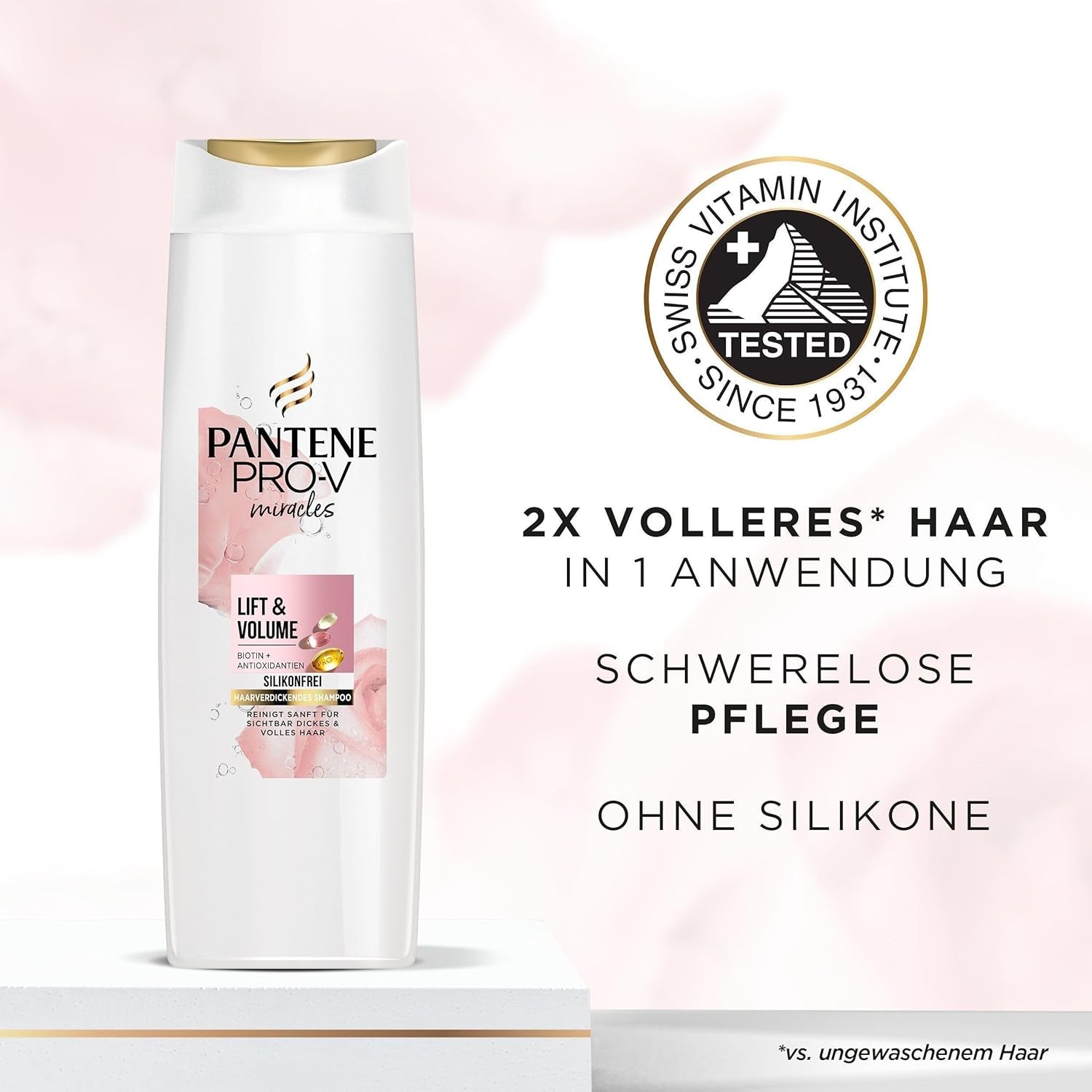 Pantene Pro-V Lift & Volume Thickening Schampo med Biotin, Silikonfri Pantene Dusch & Badkar