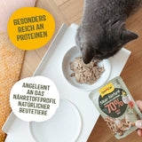 GimCat Near Nature Trial Mix 12-pack - Våtkornsfritt foder för katter från 7 månader med ett lämpligt och bytesspecifikt recept - 12 påsar (12 x 85g)