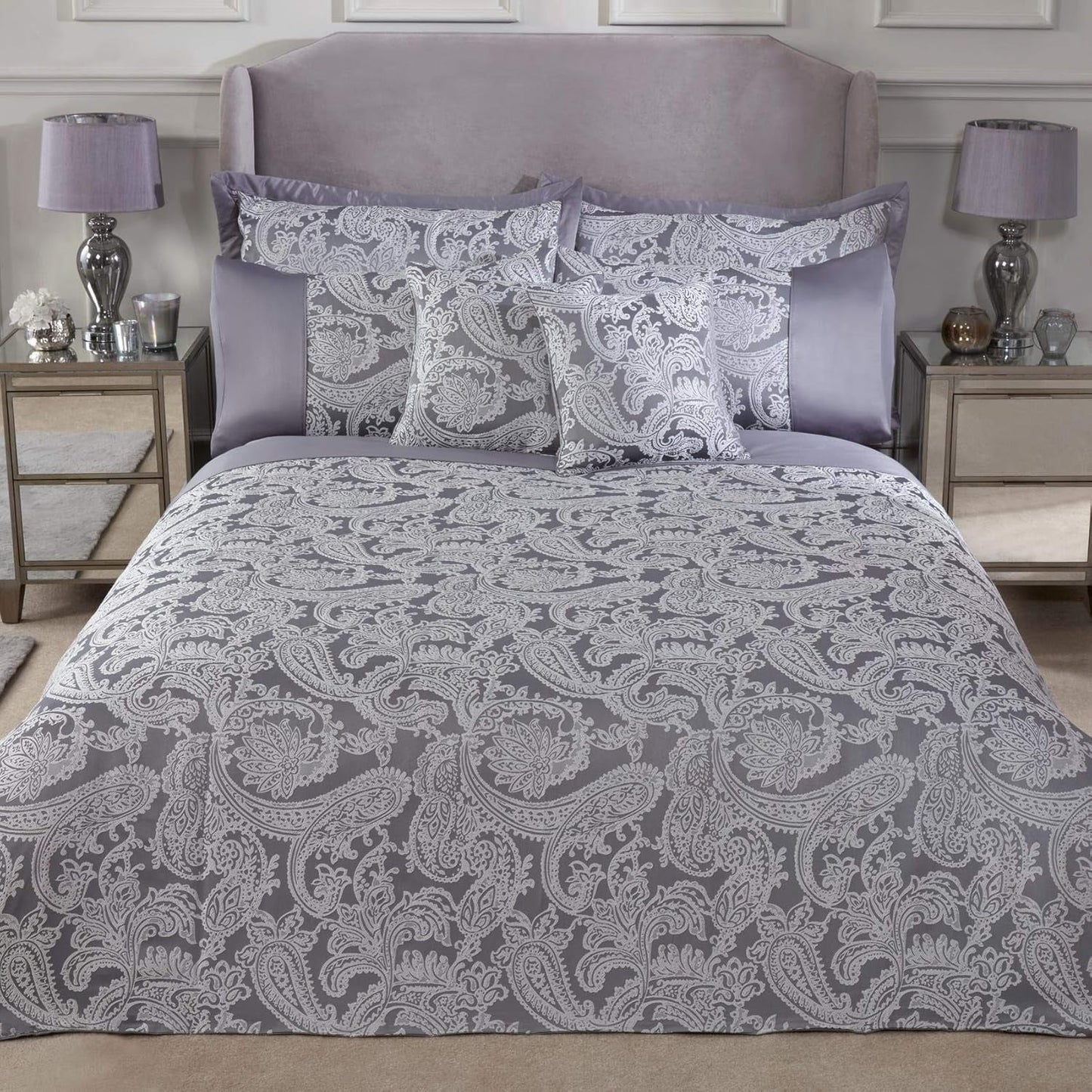 Duchess täcke för king size-säng, 100 % polyester, krämfärgad sängar och täcken Emma Barclay silver Super King