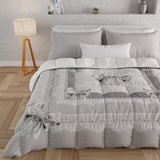 PETTI Artigiani Italiani - Vintertäcke, Vintertäcke, Enkelt täcke, Dubbelsidigt, Enfärgat och digitalt tryck, 100 % anti-allergisk mikrofiber, Made in Italy Täcken och täcken Naty Shop Gråband 160 X 190 Cm