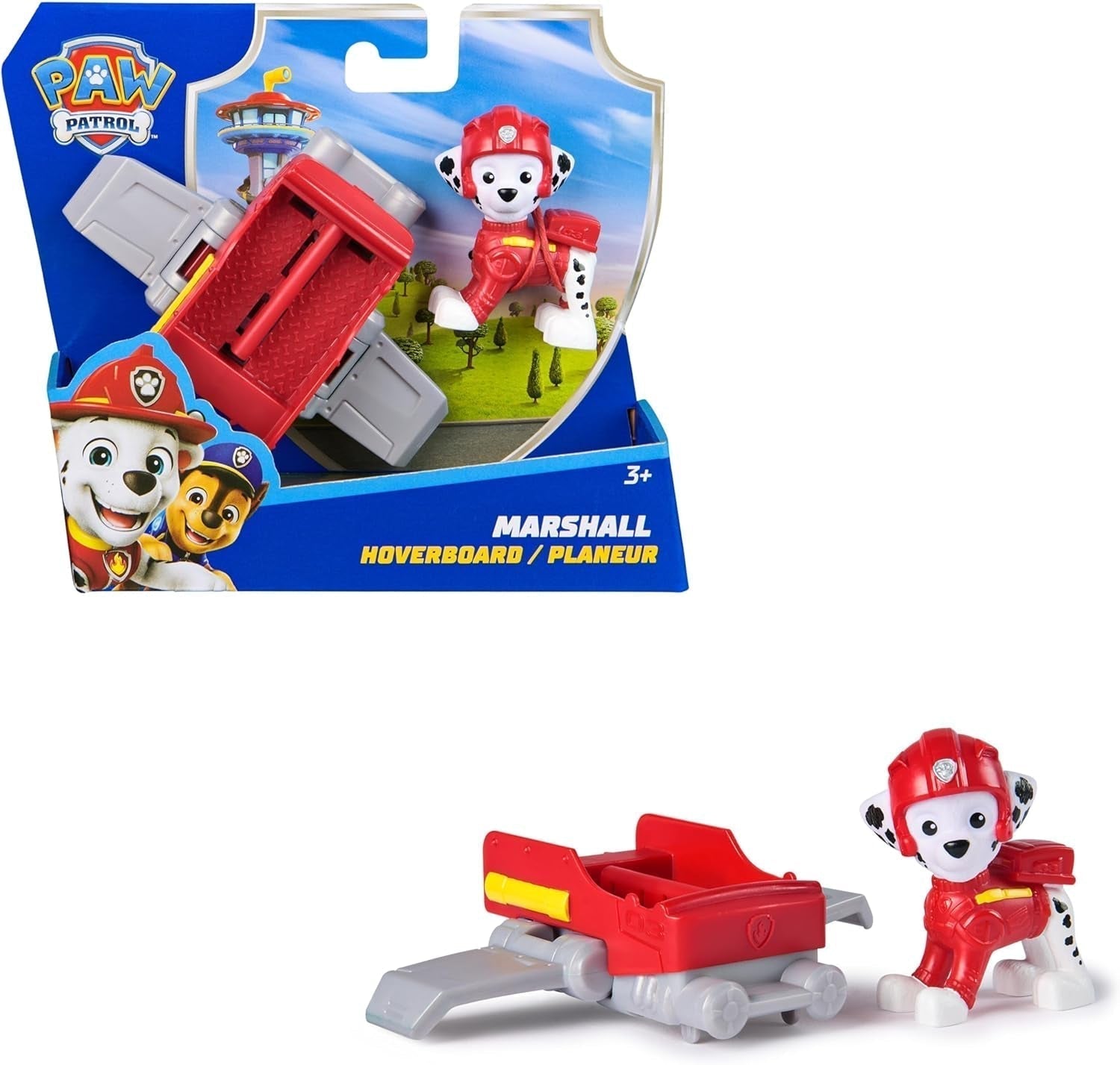 PAW PATROL Chase Action Pup Mini Räddningsflygplan Lekset med hopfällbara vingar Leksak för barn 3 år gamla actionfigurer Naty Shop Marshall