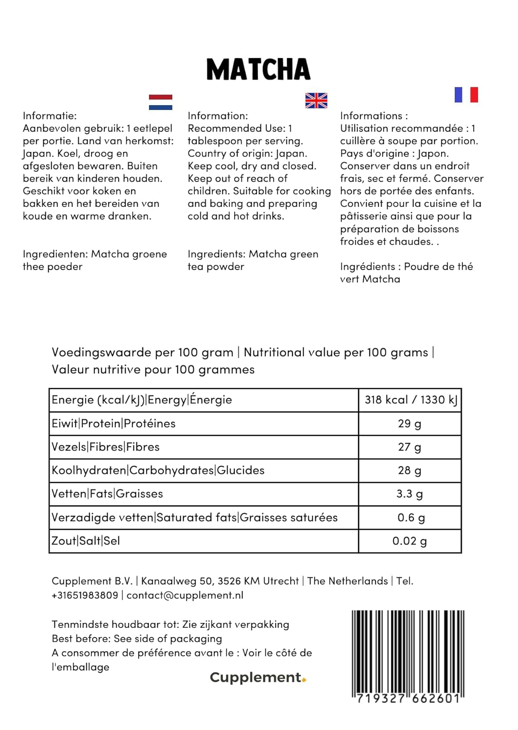 Komplettera Matcha 90 gram ekologiskt - Högsta kvalitet pulveriserat grönt te - Ingen bambuvisp och tråd - Culunary - Nybörjarset - Latte - Visp - Japan - Pulver - Te - Tråd - Påse - Smoothie