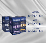 Caffè Borbone Verkostung Kit, 90 aluminiumkapslar: 30 Mia Napoli, 30 Ciao Venezia, 30 Magica Palermo, (3 x 30 Stück) – Kompatibel med Kaffeemaschinen für den Hausgebrauch av märket Nespresso®*