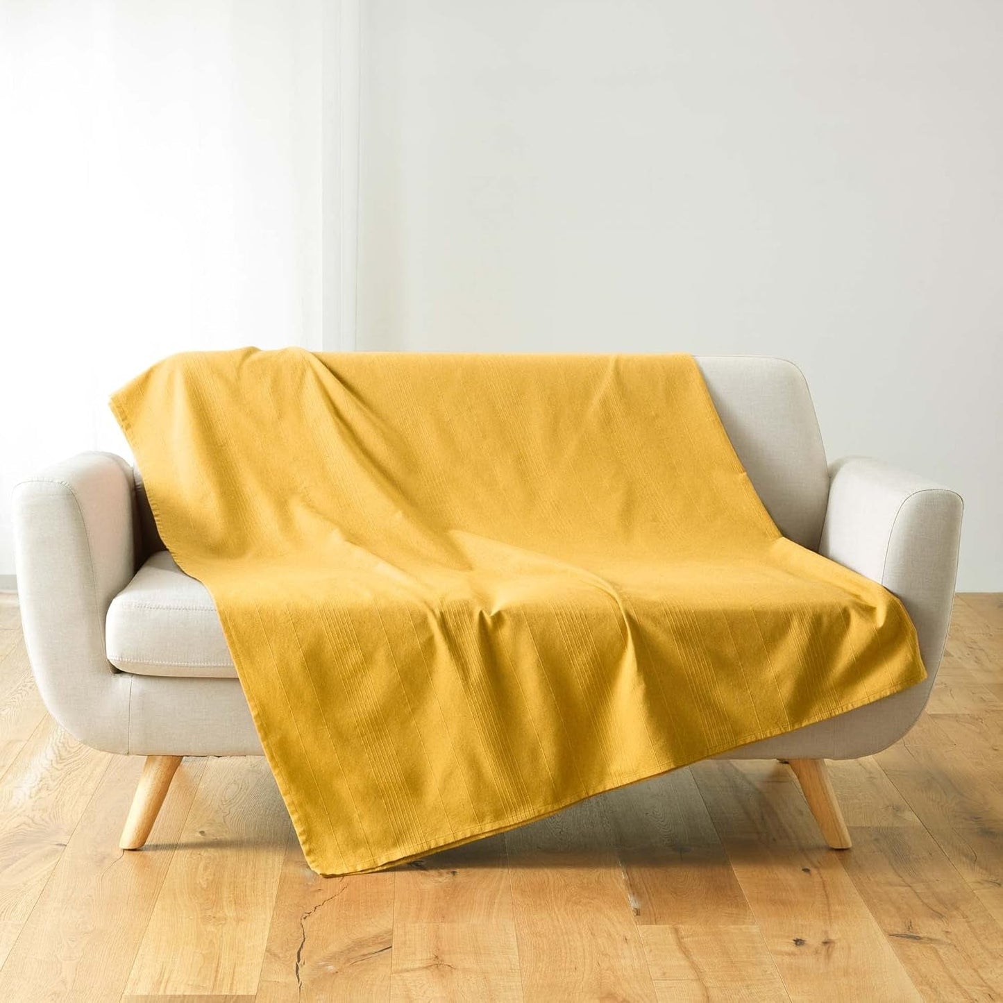 Douceur D'Intérieur, Filt (220 X 240 Cm) Lucile Curry, Polycotton, Unicolor sängar och filtar Douceur d'Intérieur Curry 220 X 240 Cm