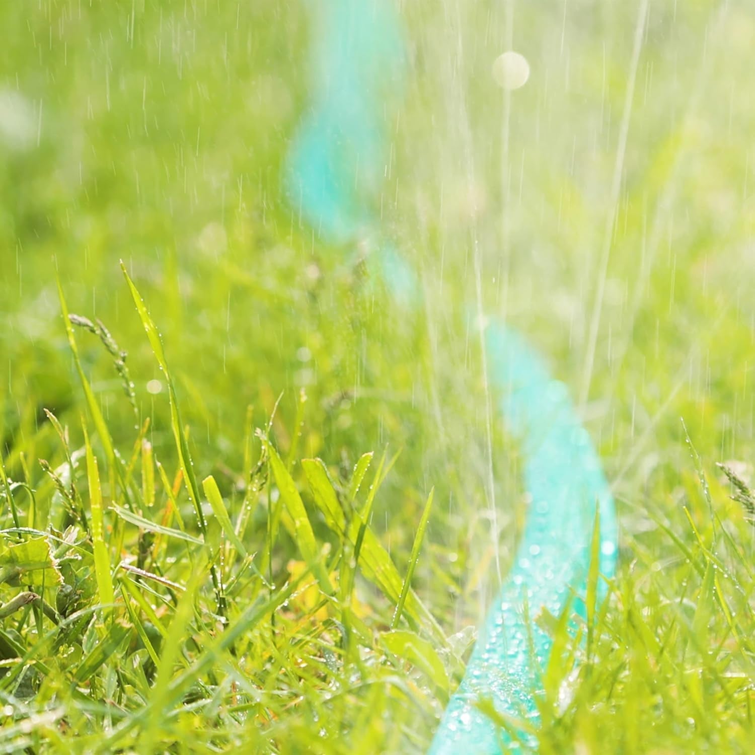 Relaxdays bevattningsslang 5 m längd, jämn bevattning av trädgårdslager, platt, färdig att ansluta, sprinklerslang, grön