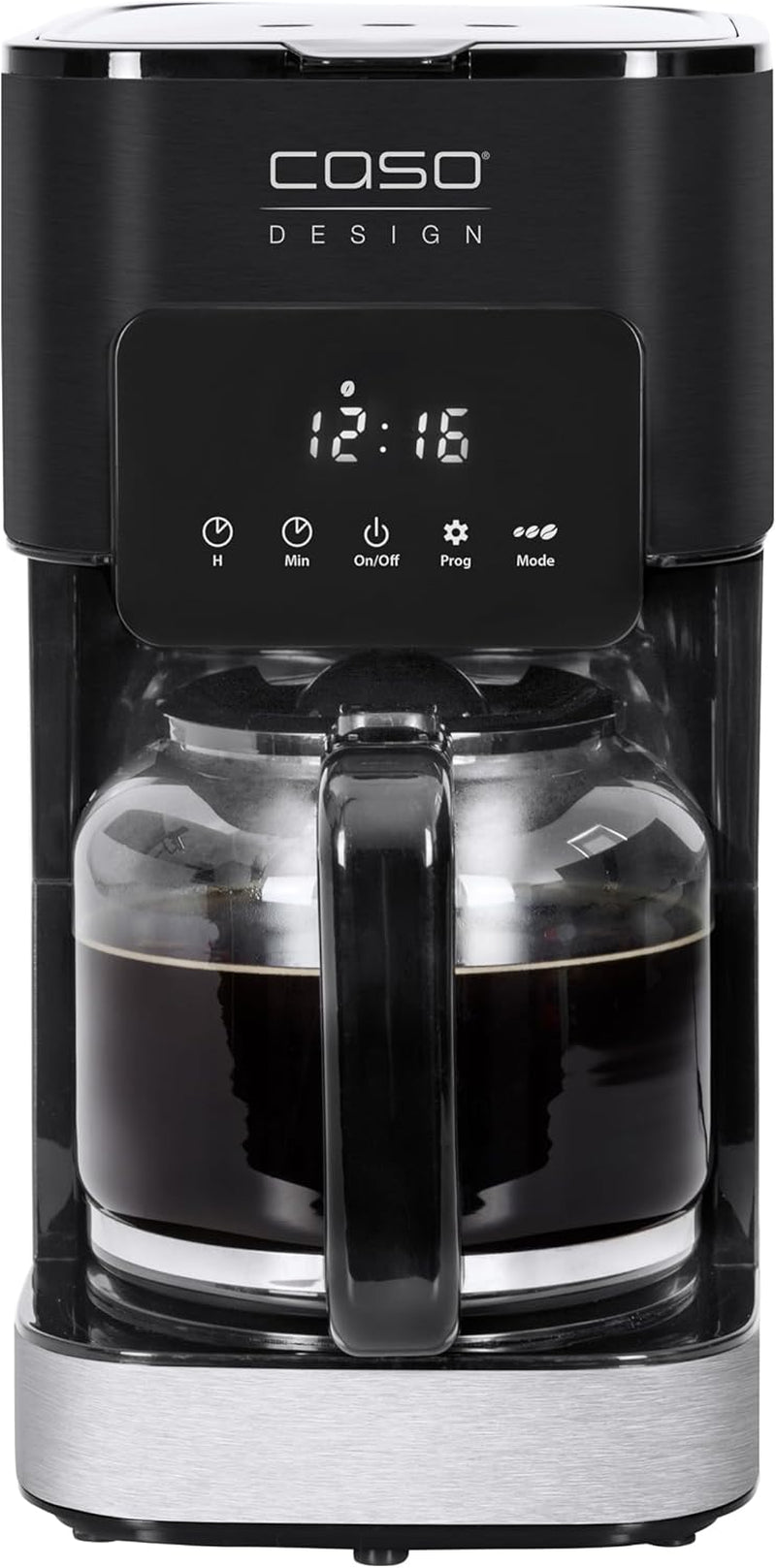 CASO Coffee Taste and Style espressomaskin med permanent filter, 1,5 l, optimal bryggtemperatur 92-96 °C, anti-droppsystem, optimerat brygghuvud, rostfritt stål, 12 koppar
