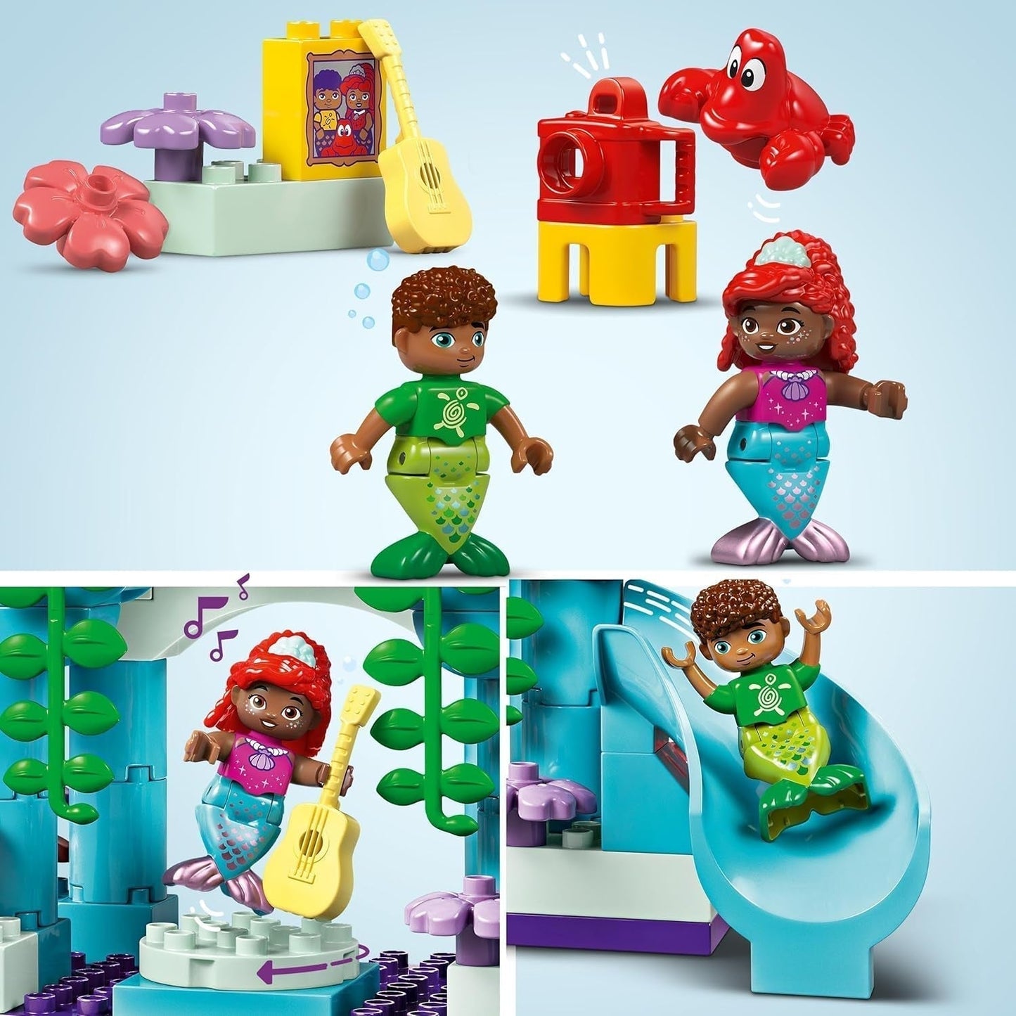 LEGO DUPLO | Disney Ariels magiska undervattenspalats, pedagogisk leksak för sjöjungfrun Ariel, undervattensslott för barn över 2 år 10435 Byggset Besuche den LEGO-Store