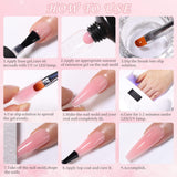 GZMAYUEN Poly Nail Gliding Solution 30ml * 2 Nail Extension Gel Flytande Poly Extension Gel - Enkel DIY Gliding Solution med borste