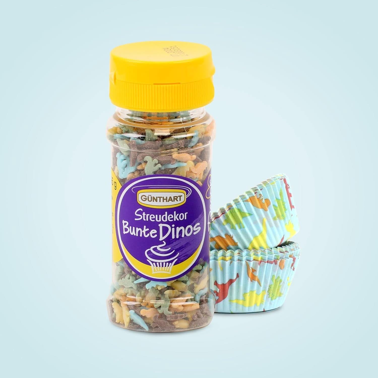 Günthart Dino-set, 55 gram + 50 pappersmuffinsfodral Sprinkles Naty Shop