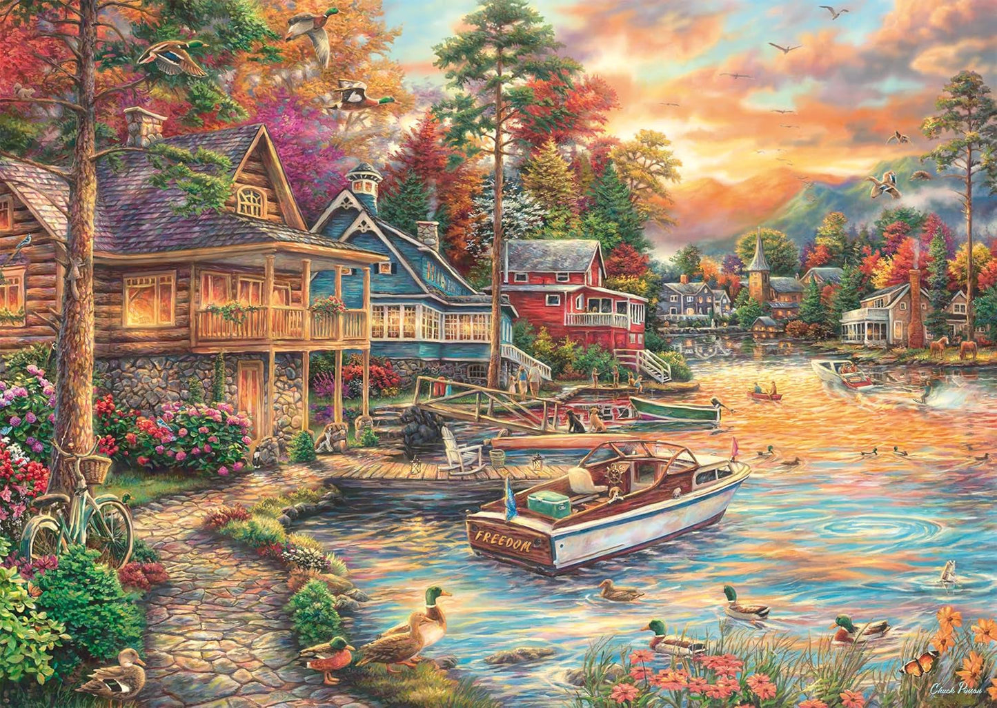 Schmidt Spiele 58553 Chuck Pinson, Shore in the Evening Gold, pussel 1000 bitar Puzzle Naty Shop