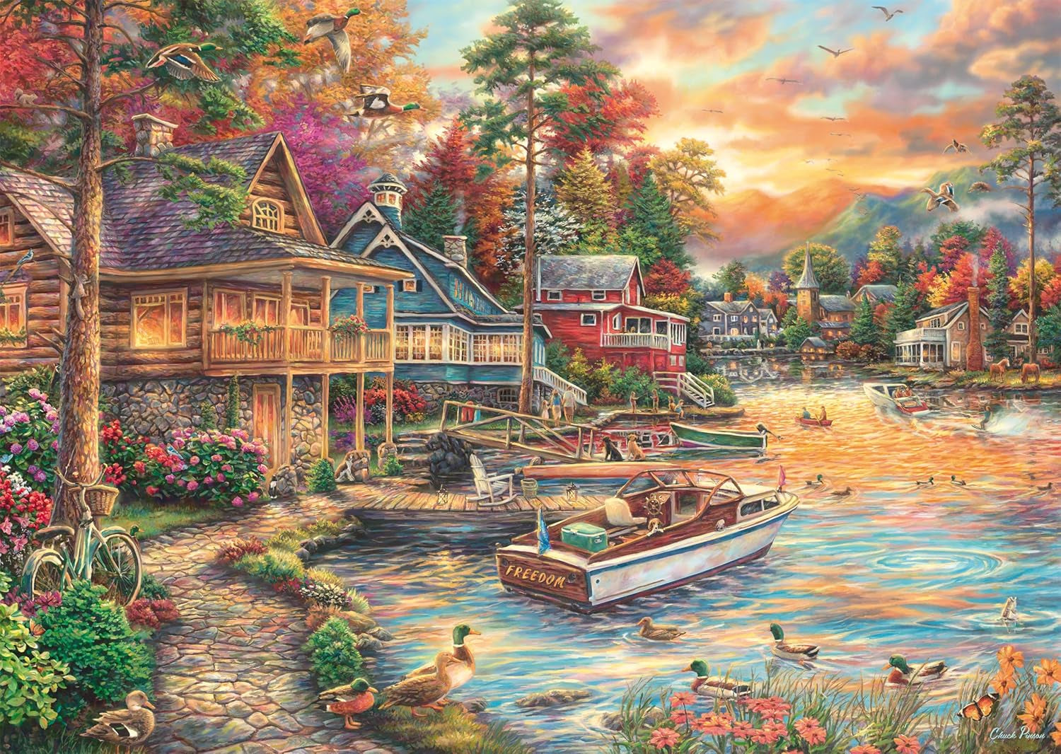 Schmidt Spiele 58553 Chuck Pinson, Shore in the Evening Gold, pussel 1000 bitar Puzzle Naty Shop