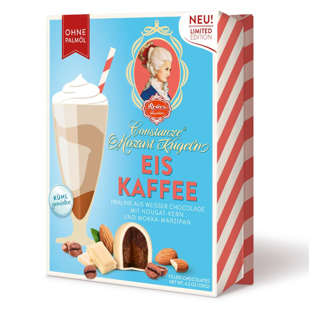 Reber Mozartkulor med mörk choklad, 6-pack med marsipan och nougat, vegansk - 1 x 120 g