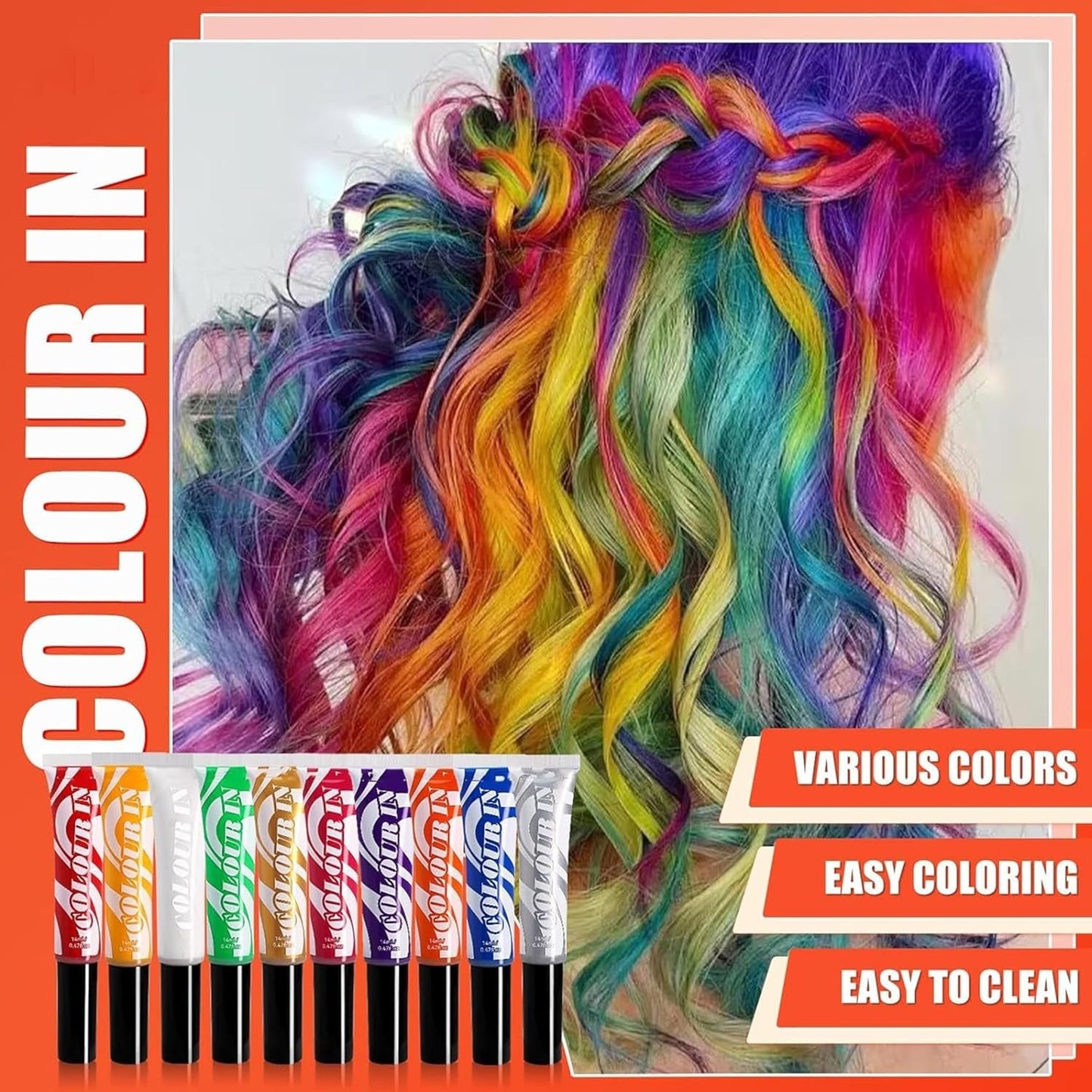 Green Temporary Hair Dye - 14ml Hårkrita Hårfärgning, tvättbar grön hårfärgstav, Omedelbar färg hårkrita, Carnival Chalk Hårfärgning till jul Halloween, Carnival, Cosplay Hair Dye Naty Shop