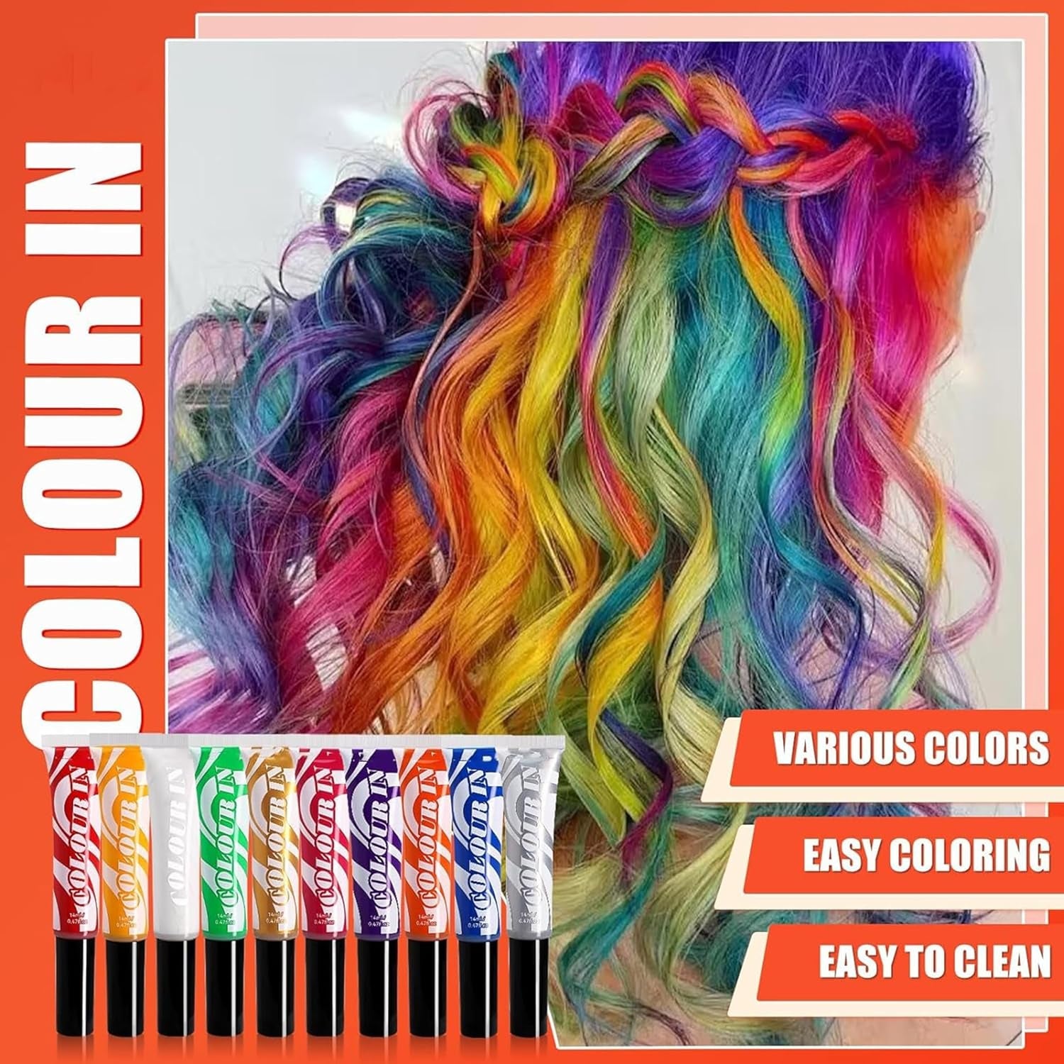 Green Temporary Hair Dye - 14ml Hårkrita Hårfärgning, tvättbar grön hårfärgstav, Omedelbar färg hårkrita, Carnival Chalk Hårfärgning till jul Halloween, Carnival, Cosplay Hair Dye Naty Shop
