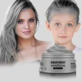 COLAYERIST Tillfällig tvättbar svart hårfärg Hårfärgningsvax för män och kvinnor Hårmascara för fest eller cosplay utan smutsiga hårfärgsprodukter Naty Shop Hårfärgning Silvergrå