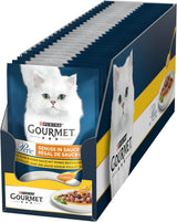 Gourmet Perle Delight våt kattmat i sås med kyckling, förpackning om 26 st (26 x 85g)