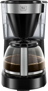 Melitta Easy Top - Espressomaskin med filter och glaskaraff, för upp till 10 kaffekoppar, svart/rostfritt stål