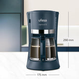 Ufesa CG7114 Capriccio filterkaffebryggare, 6 koppar, 600W, karaff 0,6L, anti-droppsystem, automatisk avstängning, blå