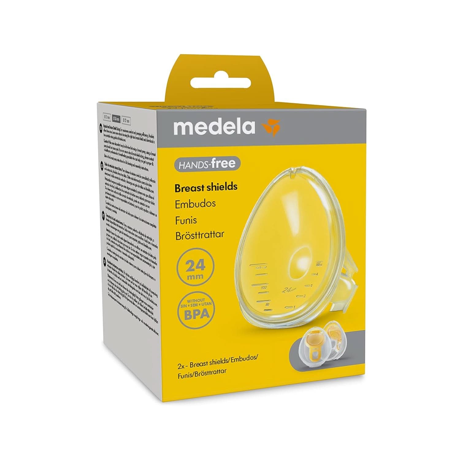 Medela Hands-Free bröstskydd, bröstpumpstillbehör Mat och amningstillbehör Bebe Naty Shop 24 Mm