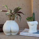 Konstgjord kroppsvas, blomkruka för kvinnlig kropp med dräneringshål, modern blomkruka i harts, modern Boho-design, konstgjord krukväxt för inomhusinredning