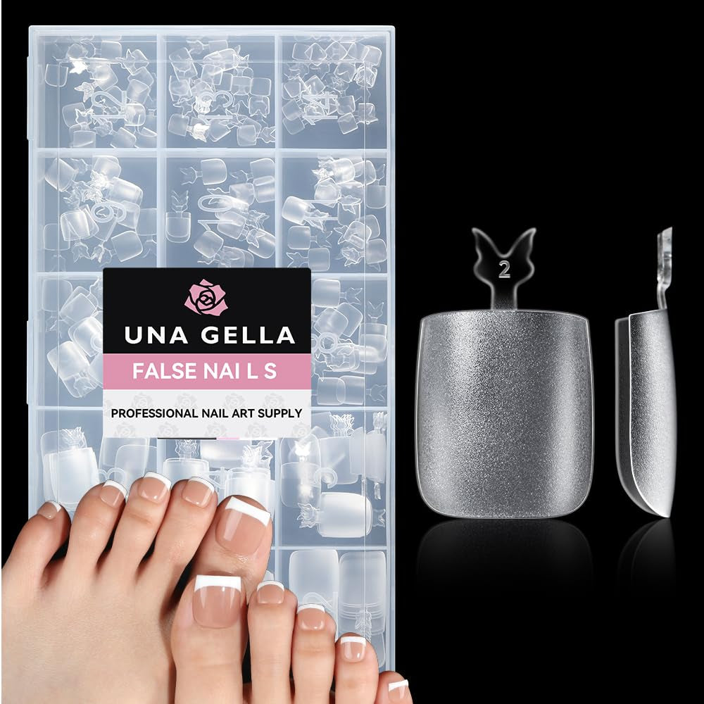 Ballerina Gel Nail Tips 216st 12 Storlekar Soft Gel Nail Tips Heltäckande Nail Extension Set Semi Matt DIY Home Art