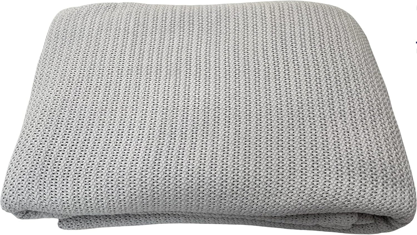 Familjesängkläder Rosa cellfilt för dubbelsäng, bomull, vändbart stort överkast, lätt, termiskt, mjukt, traditionellt cellfilt, 230 X 230 cm täcken och täcken Naty Shop Grå enkelsäng (180x230 cm)