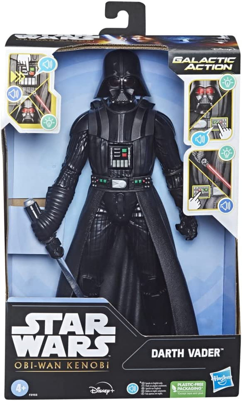Star Wars Galactic Action Darth Vader, 30 cm stor interaktiv elektronisk actionfigur, barnleksak 4+ actionfigurer Naty Shop Standardtitel