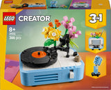 LEGO Creator 3In1 skivspelare med blommor - konverterbar leksak till radio eller mikrofon - musikleksaker för barn - kreativ presentidé för flickor och pojkar från 8 år 31172 Byggset Besuche den LEGO-Store