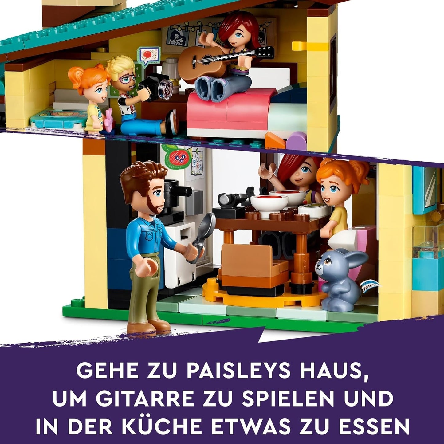 LEGO Friends Olly och Paisley Family House, Dockhus med figurer och tillbehör, tvåvåningshus och trädkoja, kreativ present för flickor och pojkar 7+ 42620 Byggset Besuche den LEGO-Store