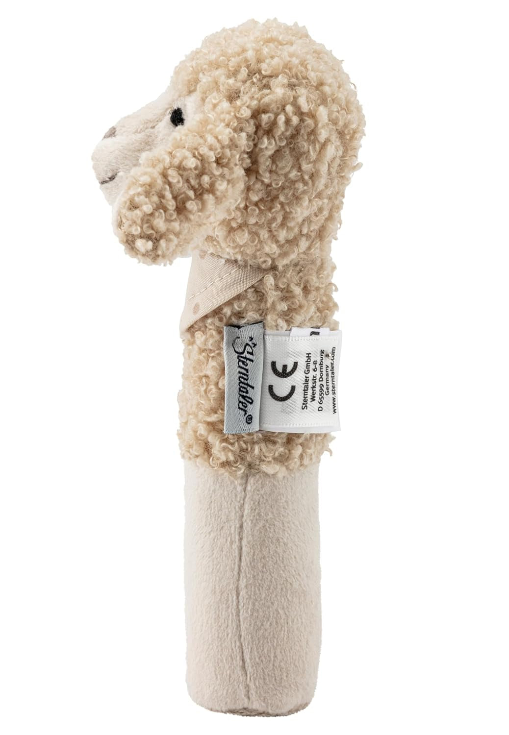 Sterntaler baby squeaker får Flocke - Babyleksak gjord av mjuka tyger - Babygreppleksak - Första försöken att fånga och leka, sandfärg Bebe Toys Naty Shop