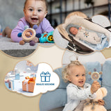 Babybitring med nappkedja - Tandningshjälp - Babyleksak 0-6 månader - Nyfödda Essentials - BPA-fri barnleksak - presentidéer för spädbarn