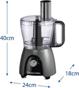 Russell Hobbs matberedare [Blender/grönsakshackare/bordsmixer/hackare/mixer] Matberedare (knådning, blandning och skivning), matt kol Kök Naty Shop