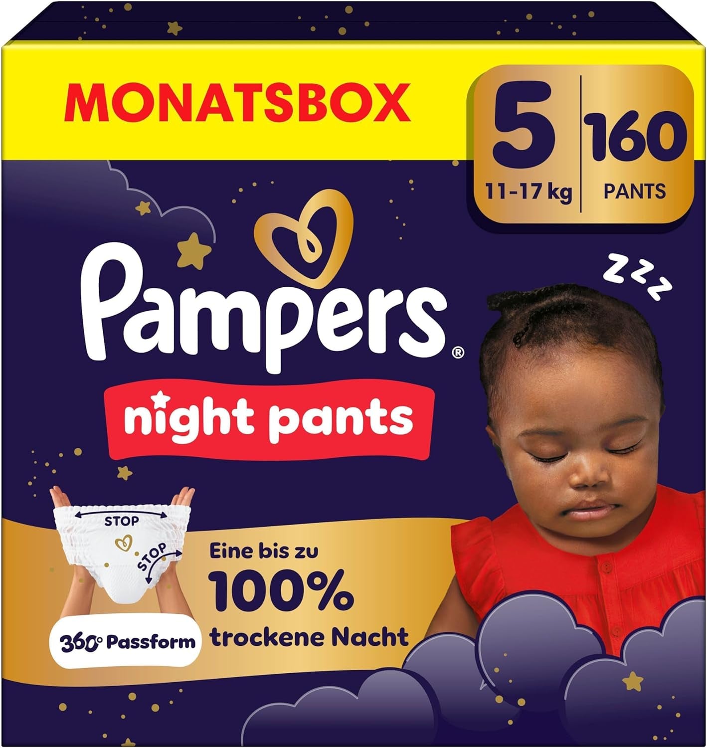 Pampers Night Pants storlek 6 blöjor, 138 stycken, 13kg-19kg, ger extra skydd hela natten.