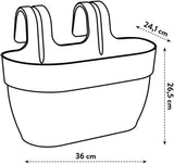 elho Vibia Campana Easy Hanger M 36 - Kruka för balkong och ute - Ø 36,0 x H 26,5 cm - Svart/Antracit