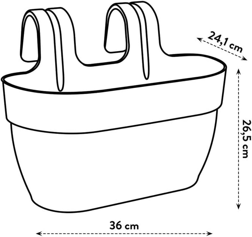 elho Vibia Campana Easy Hanger M 36 - Kruka för balkong och ute - Ø 36,0 x H 26,5 cm - Svart/Antracit