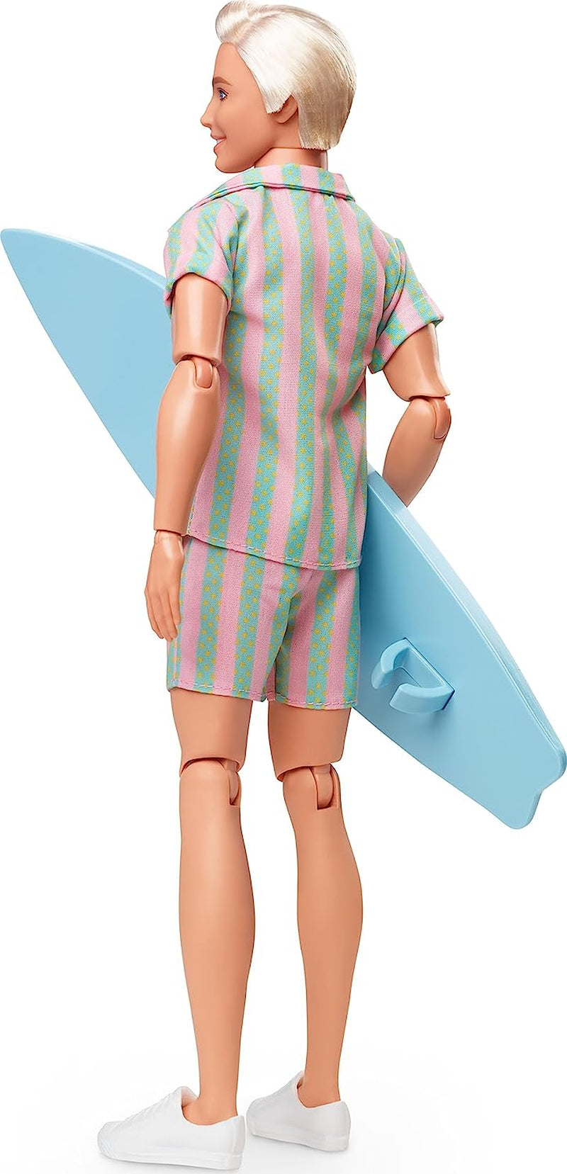 Barbie the Movie - Dockfilmsfans, Ken Doll, Samlardocka med surfbräda och sneakers, rörlig kropp, platinablont hår, lämplig som present till 3 år gamla barn, HPJ97 Naty Shop Dolls