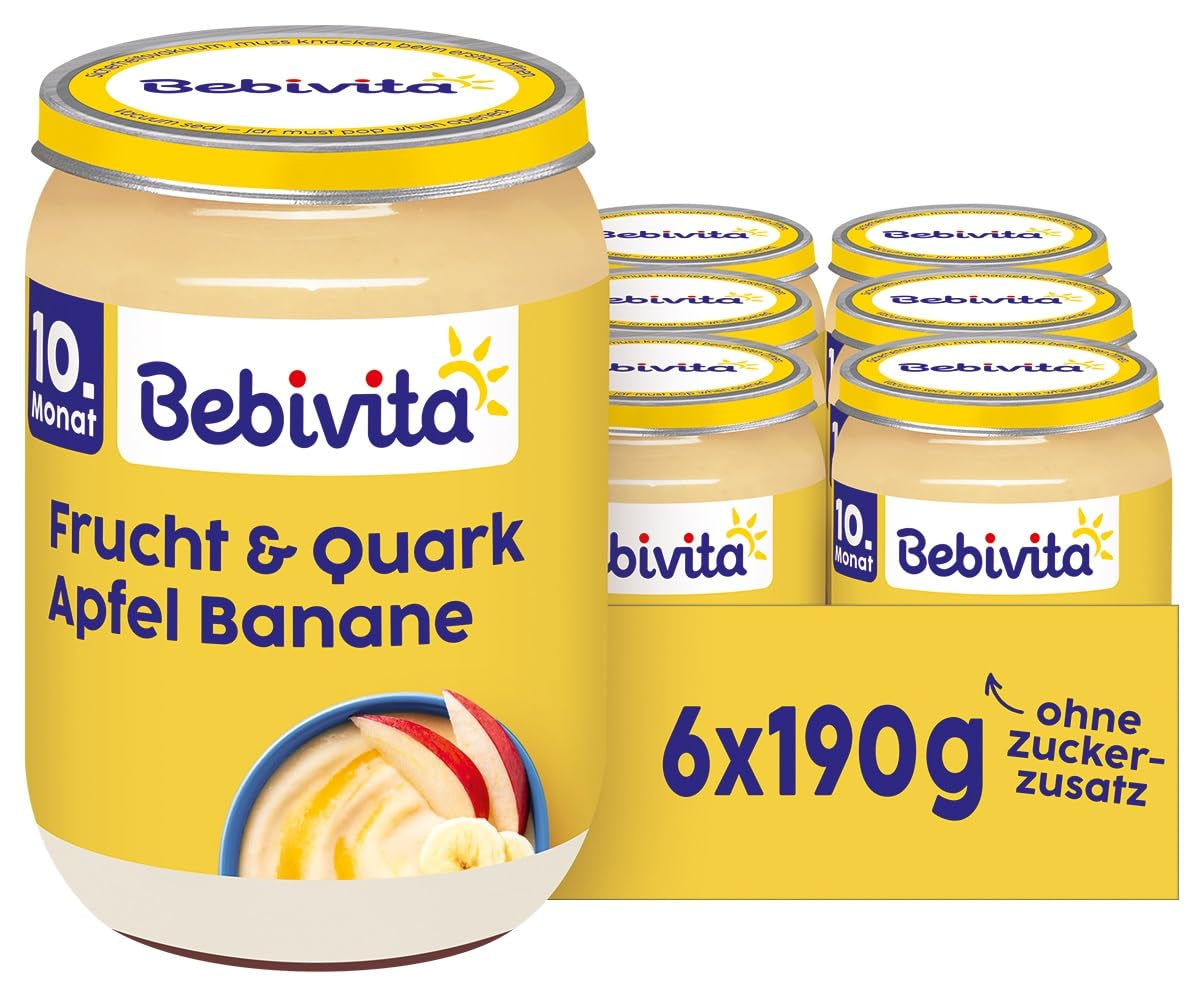 DUO frukt och yoghurt/kvark Äppel-banan/kvark, 190g förpackning om 6 (6x190g)