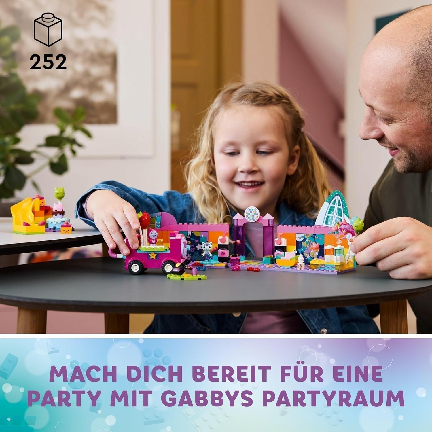 LEGO 4+ Gabbys dockskåp Gabbys festrum, Discolekset med rutschkana och djurfigurer för kreativt rollspel, present till flickor och pojkar från 4 år 10797 Byggset Besuche den LEGO-Store