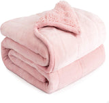 Bomullsblå tyngdfilt 6,8 kg Queen size flanell Shaggy Sherpa tyngdfilt för vuxna.