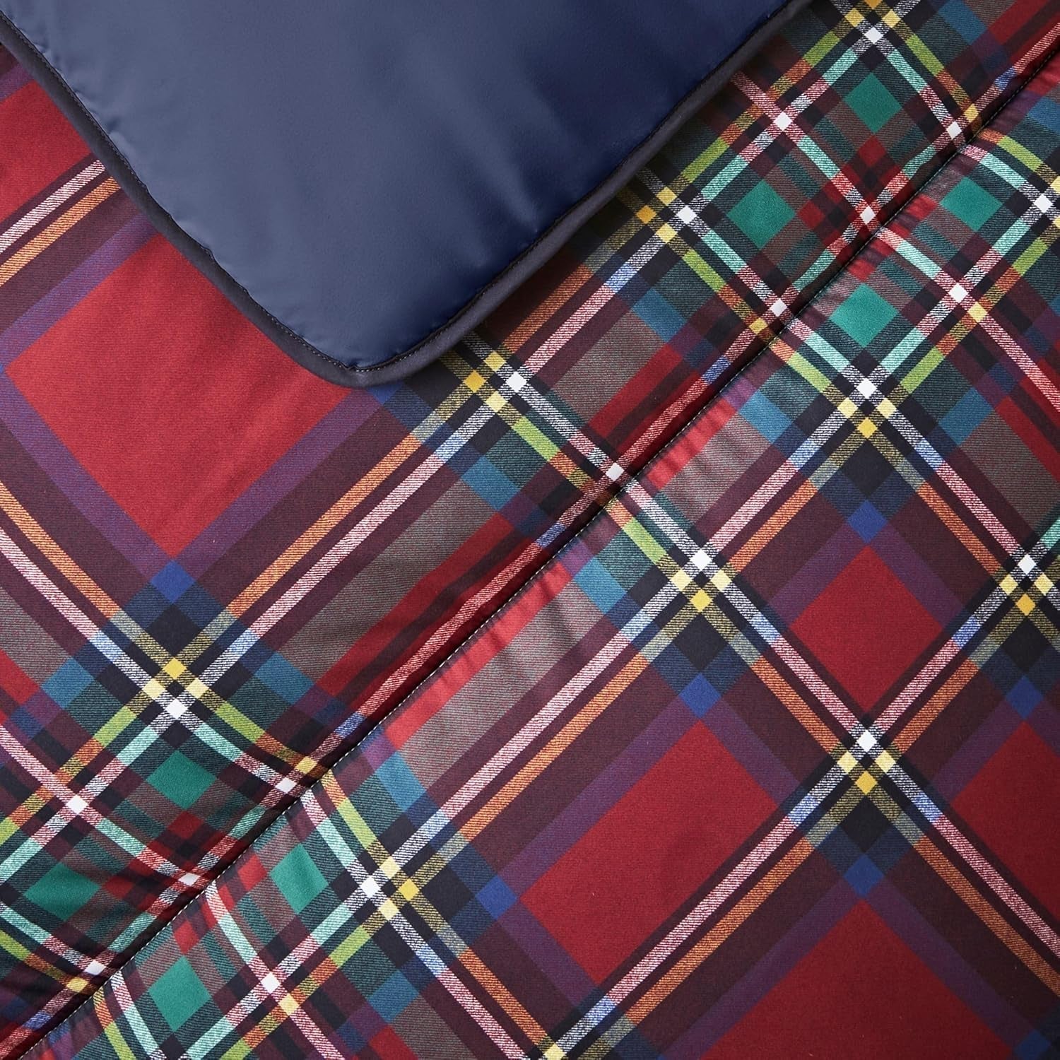 Night Lark påslakan och örngott set, 10,5 tom, enkel, klassisk röd tartan, lyxiga sängkläder, allergivänliga, maskintvättbara täcken och täcken Naty Shop