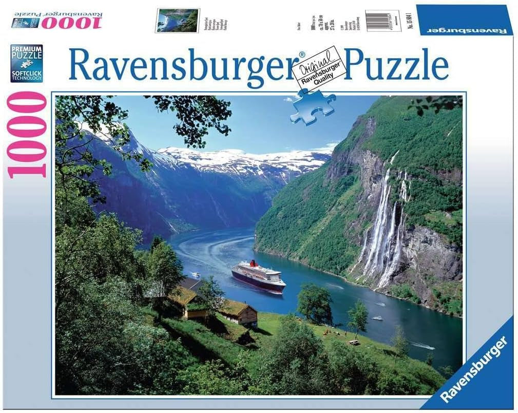 Ravensburger Pussel 12000475 - Norska Fjorden - 1000 bitars pussel för vuxna och barn från 14 år, norskt landskapspussel Pussel Naty Shop Scenic